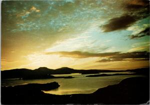 Sunset over Loch Bracadale Isle of Skye c1983 Postcard D58