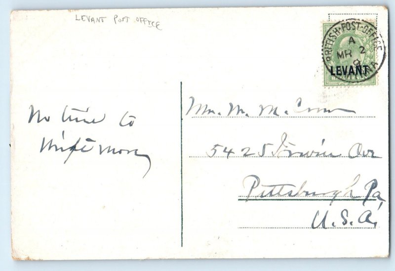 İzmir Aegean Turkey Postcard Mount Pagus Smyrna Levant Post Office c1910