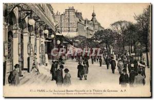 Paris Old Postcard Boulevard Bonne Nouvelle and the theater of the Gymnasium