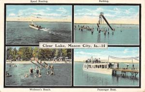 Mason City Iowa Clear Lake Multiview Antique Postcard K81343