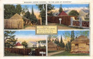 Copper Harbor Michigan 1940s Postcard Scenes At Old Fort Wilkins