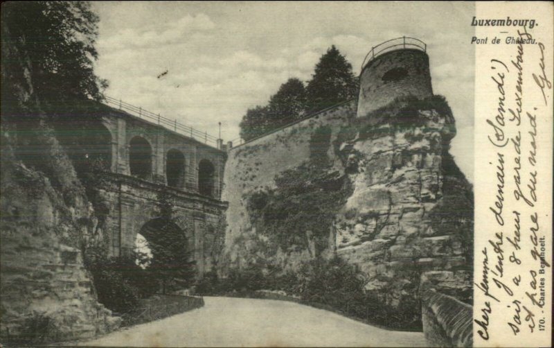 Luxembourg Pont de Chateau Used 1905 Postcard