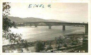 Oregon Portland Bridge VI #B172 RPPC Photo 1947  Postcard 22-10882