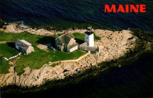 Maine Boothbay Harbor Aerial View Hendrick's Head Lighthouse