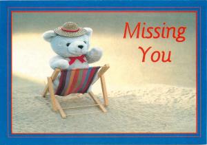 Teddy Bear puppet seaside beach - Missing you