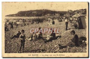 Old Postcard Le Havre The Beach view to Sainte-Adresse