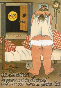 Lady undressing Modern German Postcard. Size 15 x 10,5 cms