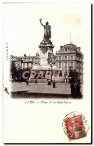 Old Postcard Paris Place de la Republique