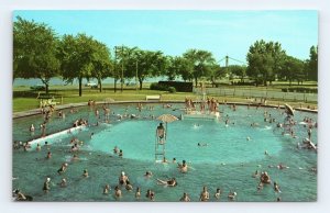 Municipal Swimming Pool Clinton Iowa IA UNP Unused Chrome Postcard A14