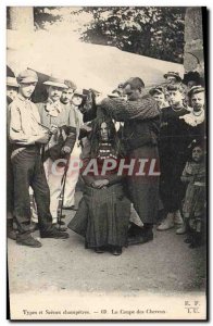 Old Postcard The haircut Hairdresser Wig TOP