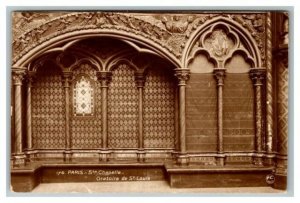 Vintage 1910's RPPC Postcard St Chapelle Oratoire de St. Louis Paris COOL STAMPS