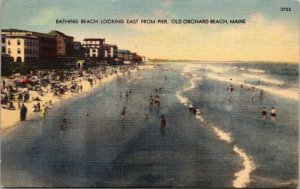 Bathing Beach Looking E From Pier Old Orchard Maine ME Postcard UNP VTG Unused