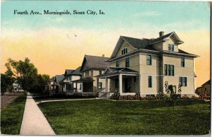 Residences Fourth Avenue, Morningside, Sioux City IA c1919 Vintage Postcard B70