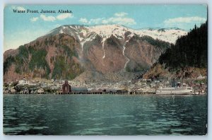 Juneau Alaska AK Postcard Water Front Mountains And Residences Scene c1940's