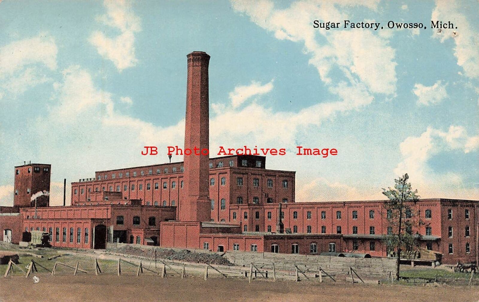 MI, Owosso, Michigan, Sugar Factory, Exterior View, Curteich No A51873