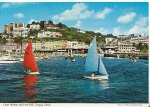 Devon Postcard - Outer Harbour and Vane Hill - Torquay - Ref TZ8317