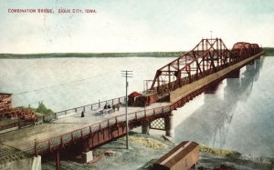 Vintage Postcard 1910's Combination Bridge Sioux City Iowa Hornick Hess & More