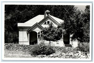 1948 High School Building View Downieville California CA RPPC Photo Postcard