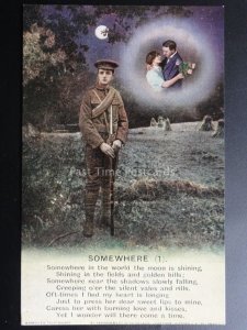 WW1 Bamforth Song Cards SOMEWHERE + Original Envelope Set of 3 No 4809/1/2/3