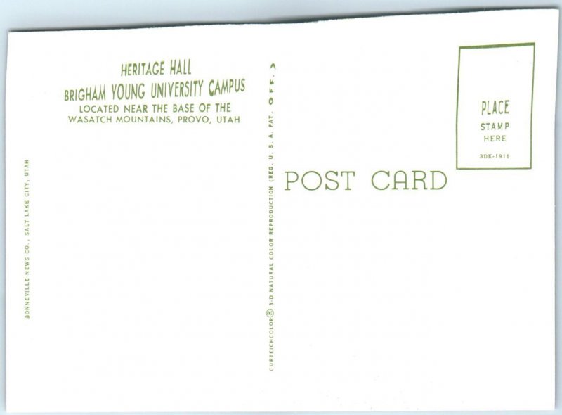 Heritage Hall, Brigham Young University Campus, Wasatch Mountains, Provo, Utah 