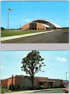 2 Postcards  SALISBURY, MD   Wicomico Youth & Civic Center, Free Library  c1960s