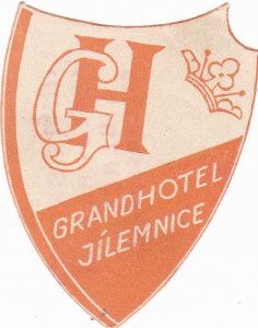 Czechoslovakia Jilemnice Grand Hotel Vintage Luggage Label sk3661