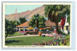Terrace The Desert Inn Palm Springs  California Vintage Postcard F52