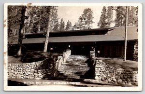 Cody WY Buffalo Bill Lodge Pahaska Teepee Entrance Wyoming RPPC Postcard A50