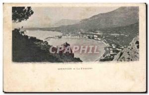 Old Postcard Menton La Frontiere