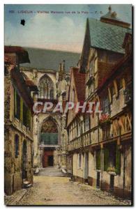 Old Postcard Lisieux Old houses rue peace