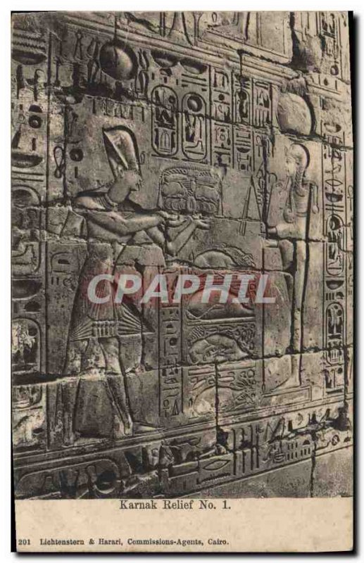 Postcard Ancient Egypt Egypt Karnak Relief