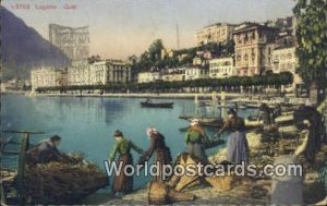 Lugano colla Ferrovia Funicolare Quai Swizerland 1920 