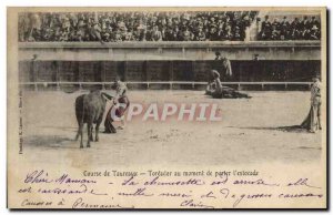 Old Postcard Bullfight Toreador Bull Racing at the time to bring the & # 39es...