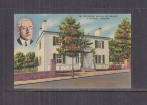 VIRGINIA, STAUNTON, WOODROW WILSON, BIRTHPLACE, 1942 WASH & CIN. RPO