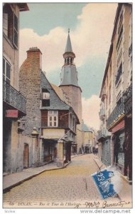 DINAN, Rue et Tour de l'Horloge, Cotes d'Amor, France, PU-1916