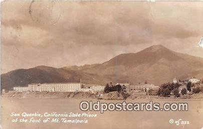 Real Photo - San Quentin, CA State Prison Mt Tamalpais Prison 1942 small pape...