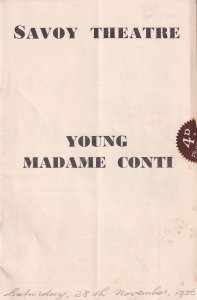 Young Madame Conti Austrian Legal London Theatre Programme