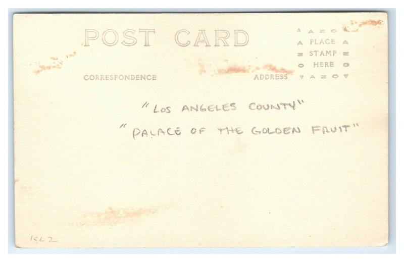 Postcard Palace of the Golden Fruit, Los Angeles, CA 1917-1930 RPPC I19
