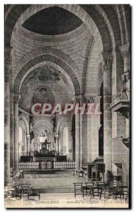 Old Postcard Gargilesse Interior of The Church