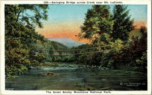 Swinging Bridge Creek Mt Leconte Great Smoking Mountains National Park Postcard 