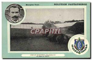 Old Postcard Jet Aviation monoplane European Train Tour June July 1911 depart...