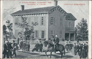 Abe Abraham Lincoln - Douglas Campaign at Residence c1905 Postcard