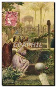 Old Postcard Fantasy Orientalism On an Arabian Cemetery