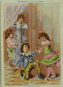 1880's Lot of 4 Modern Children Lovely Set Trade Cards P113