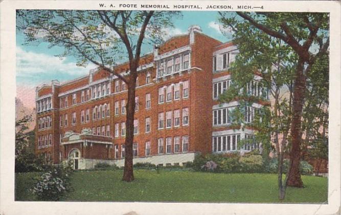 Michigan Jackson W A Foote Memorial Hospital 1949