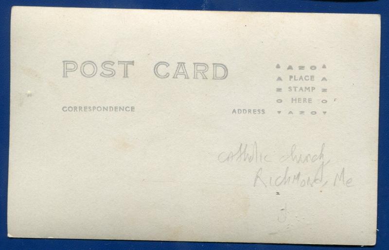 Richmond Maine me Catholic Church real photo postcard RPPC #1 