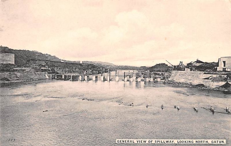 General view of Spillway, Looking North Gatun Panama Unused 