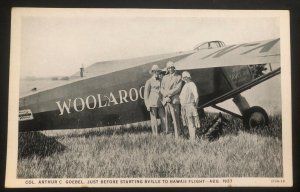 Mint England Aviation RPPC Postcard Col Goebel Starting Bville To Hawaii Flight