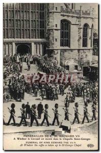 Old Postcard Funerals HM Edward VII Winder coffin is up in the St. George's C...