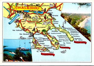 Greece Chalkidiki Multi View With Map 1989